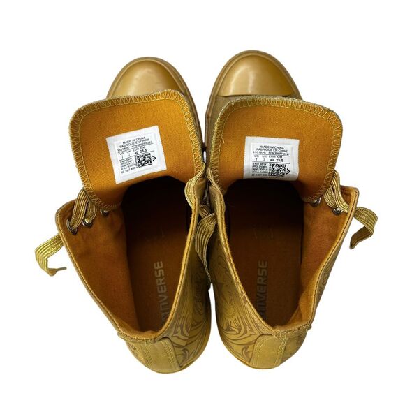 Converse Sneakers Women 7 Chuck Taylor All Star Laser Baroque Gold Hi Top Shoes‎ - Picture 7 of 12